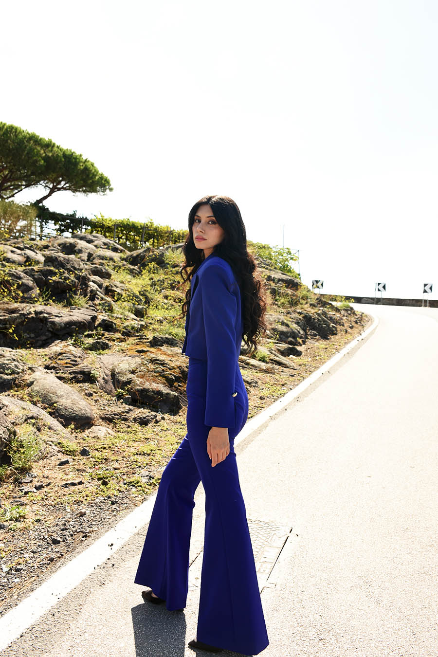 Tailleur Unica 2 pezzi colorazione Blu Cropped