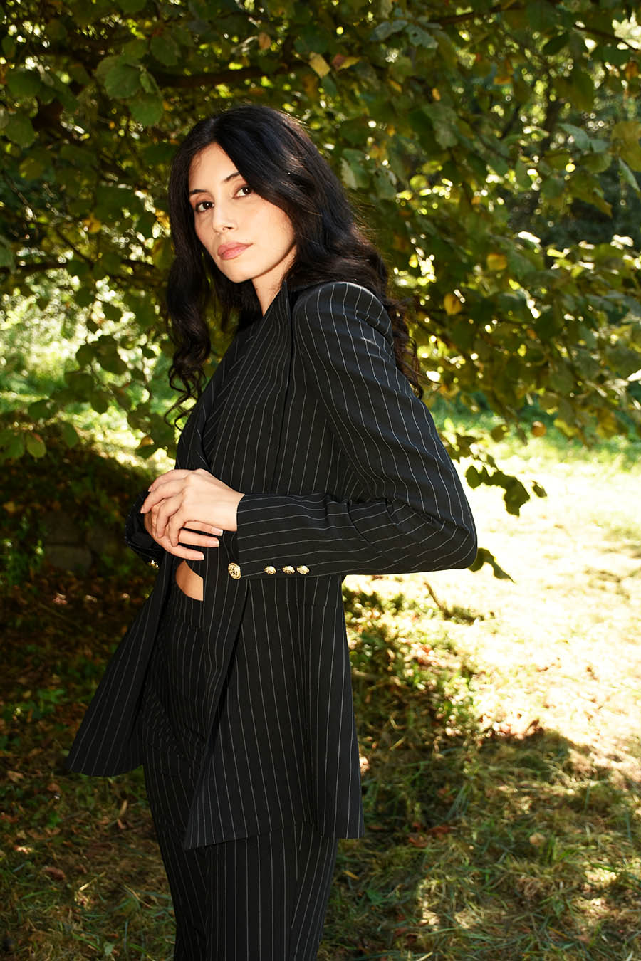 Tailleur Unica 3 pezzi colorazione Gessato Nero