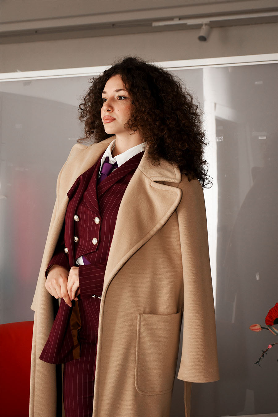 Cappotto lungo modello Raffinata colorazione Beige