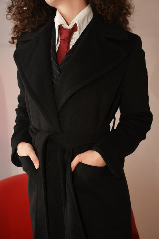 Cappotto lungo modello Raffinata colorazione Nero