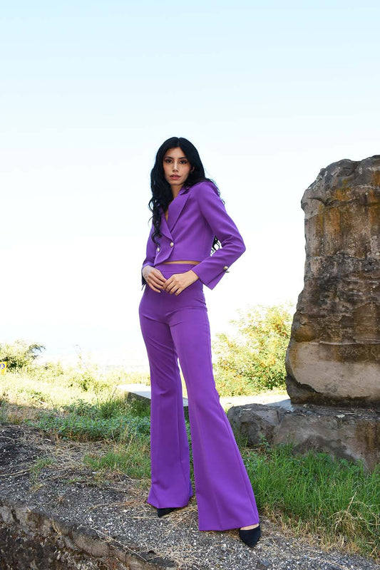 Tailleur Unica 2 pezzi colorazione Viola Cropped