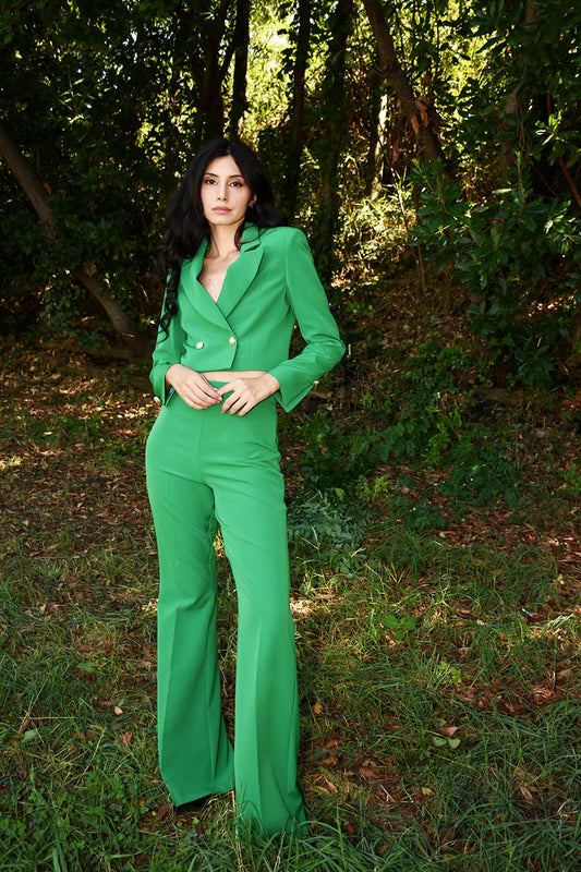 Tailleur Unica 2 pezzi colorazione Verde Cropped
