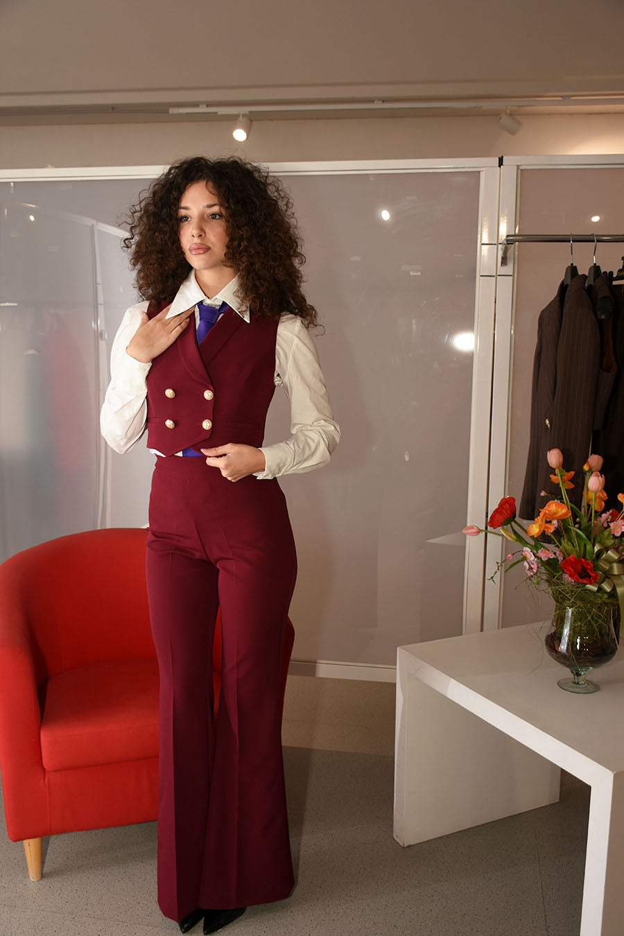 Tailleur Unica 3 pezzi colorazione Bordeaux