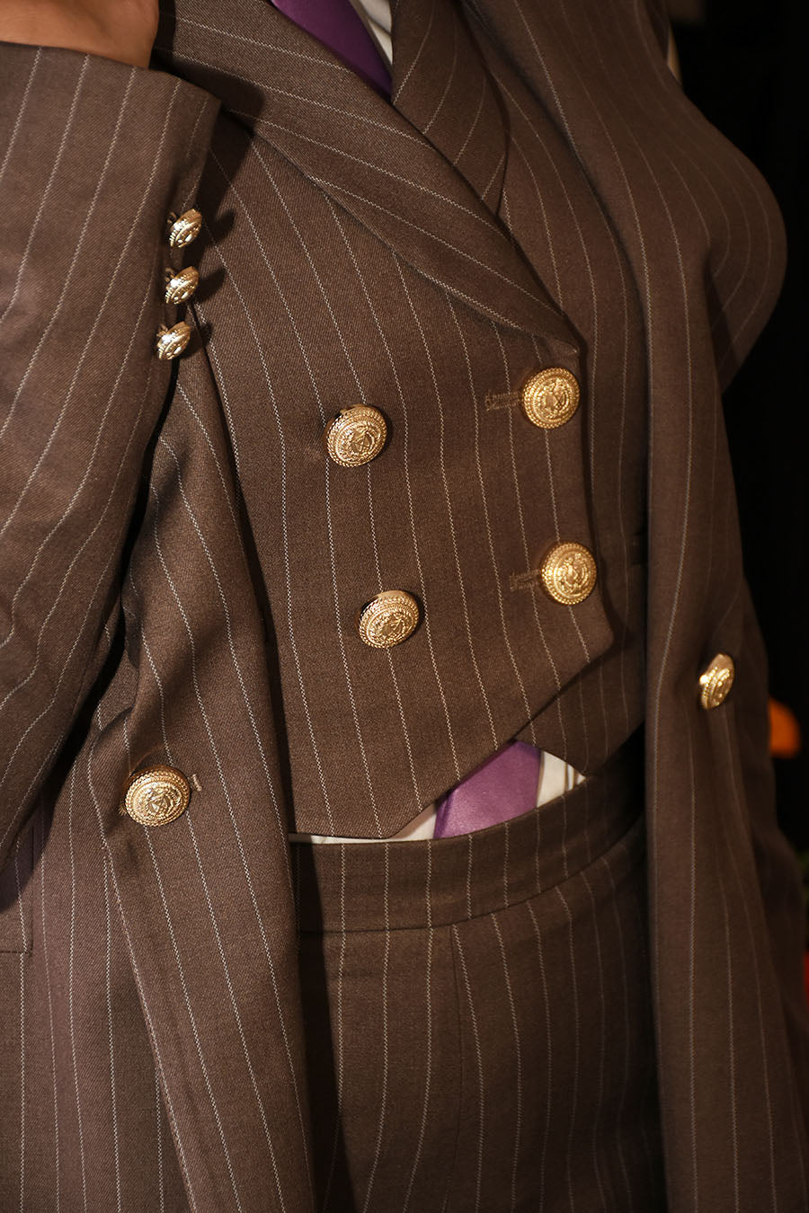 Tailleur Unica 3 pezzi colorazione  Gessato Testa di Moro