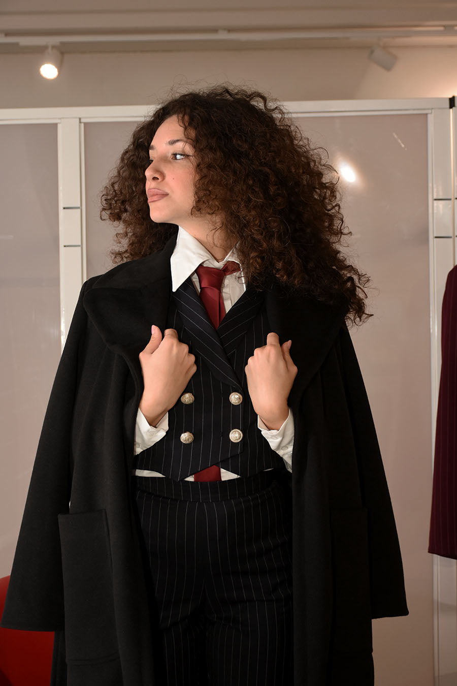 Cappotto lungo modello Raffinata colorazione Nero