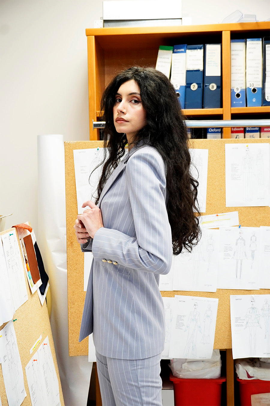 Tailleur Unica 3 pezzi colorazione Gessato Grigio